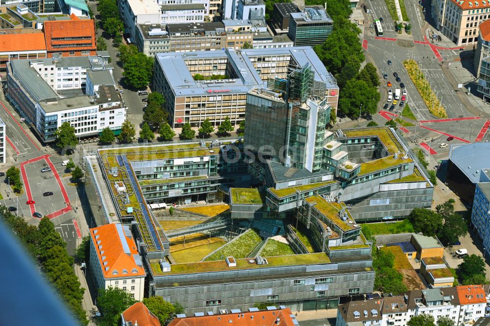 Hannover from above - Banking administration building of the financial services company of NORD/LB Norddeutsche Landesbank Girozentrale on Friedrichswall in the district Suedstadt-Bult in Hannover in the state Lower Saxony, Germany