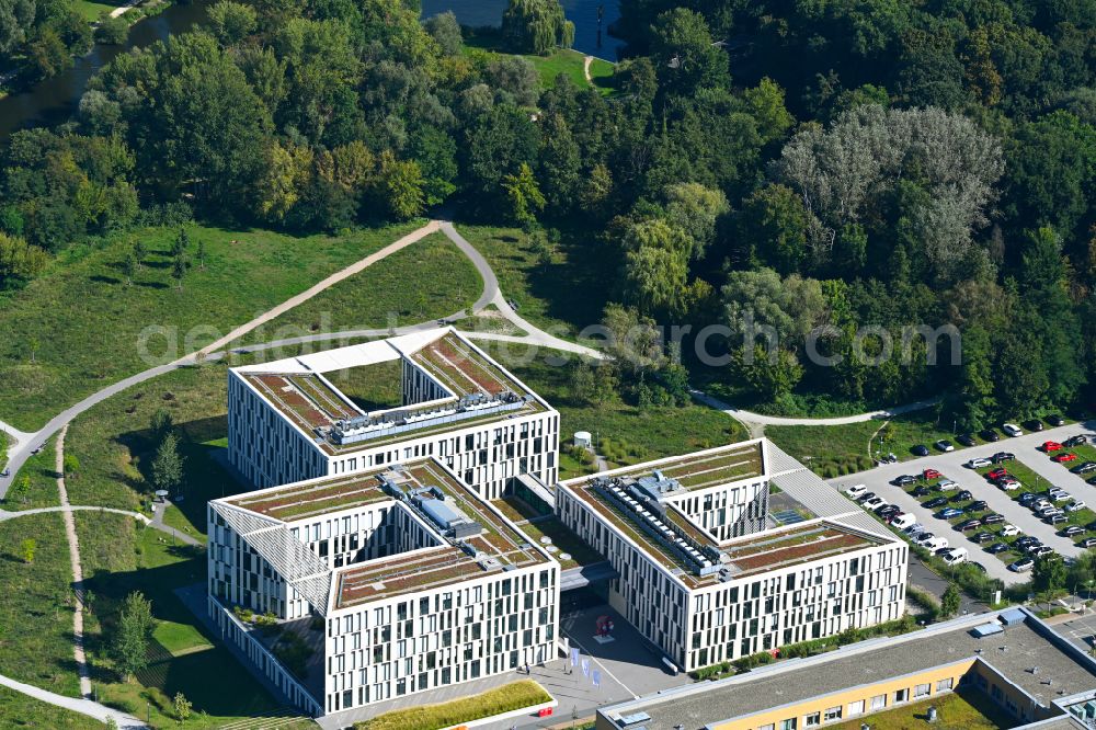 Aerial photograph Potsdam - Banking administration building of the financial services company nvestitionsbank of Landes Brandenburg on street Babelsberger Strasse in the district Suedliche Innenstadt in Potsdam in the state Brandenburg, Germany