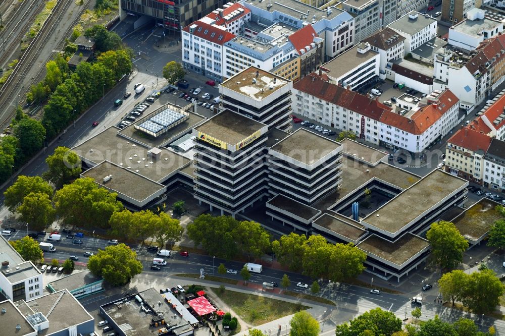 Hannover from above - Banking administration building of the financial services company Postbank Finanzberatung in Hannover in the state Lower Saxony, Germany