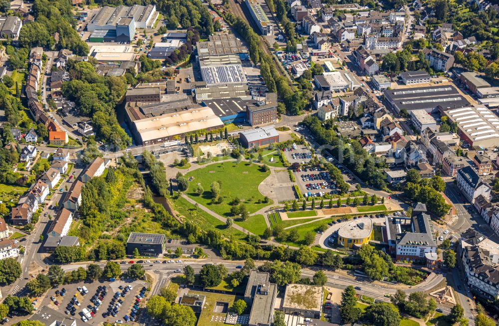 Aerial photograph Gevelsberg - Banking administration building of the financial services company Sparkasse Gevelsberg-Wetter on Mittelstrasse in Gevelsberg in the state North Rhine-Westphalia, Germany