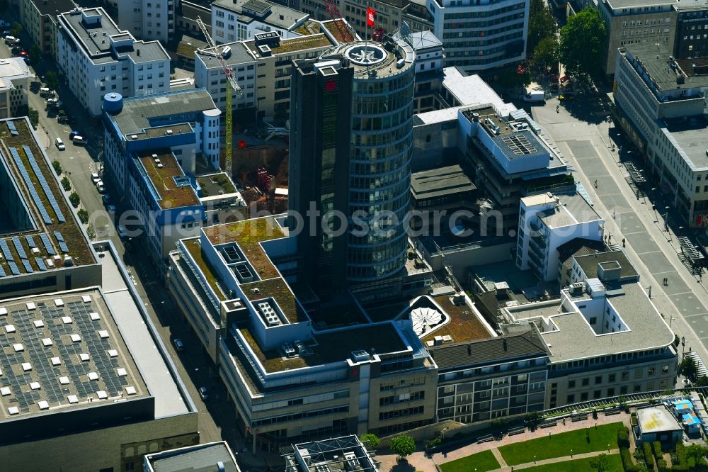 Aerial photograph Pforzheim - Banking administration building of the financial services company Sparkassenturm of SPARKASSE in Pforzheim in the state Baden-Wurttemberg, Germany