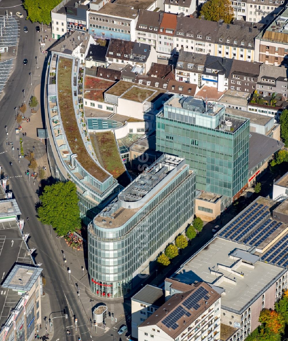 Aerial image Siegen - Banking administration building of the financial services company Sparkasse in Siegen in the state North Rhine-Westphalia