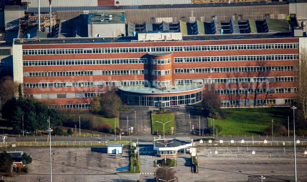 Bochum from above - Administrative offices on the company grounds and facilities of the former Adam Opel AG Werkes Bochum I in Bochum in the state North Rhine-Westphalia