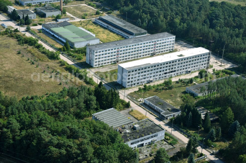 Aerial image Hansestadt Stendal - Administrative building of the State Authority Hauptzollamt Magdeburg on street Luederitzer Strasse in Hansestadt Stendal in the state Saxony-Anhalt, Germany