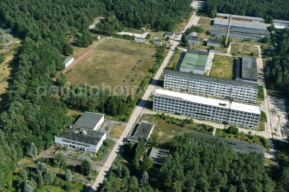 Hansestadt Stendal from above - Administrative building of the State Authority Hauptzollamt Magdeburg on street Luederitzer Strasse in Hansestadt Stendal in the state Saxony-Anhalt, Germany