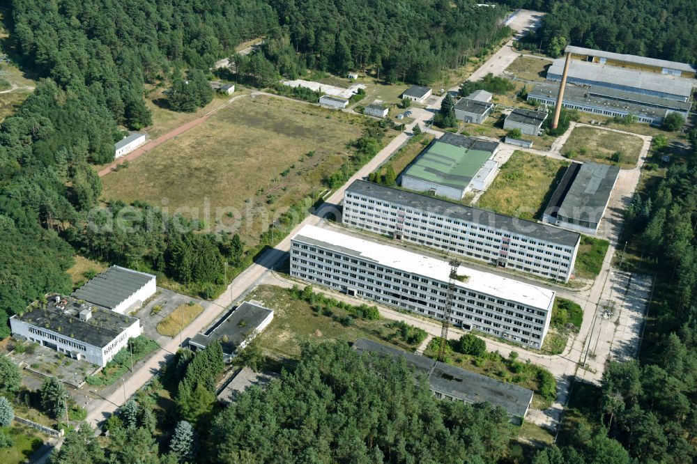 Hansestadt Stendal from the bird's eye view: Administrative building of the State Authority Hauptzollamt Magdeburg on street Luederitzer Strasse in Hansestadt Stendal in the state Saxony-Anhalt, Germany