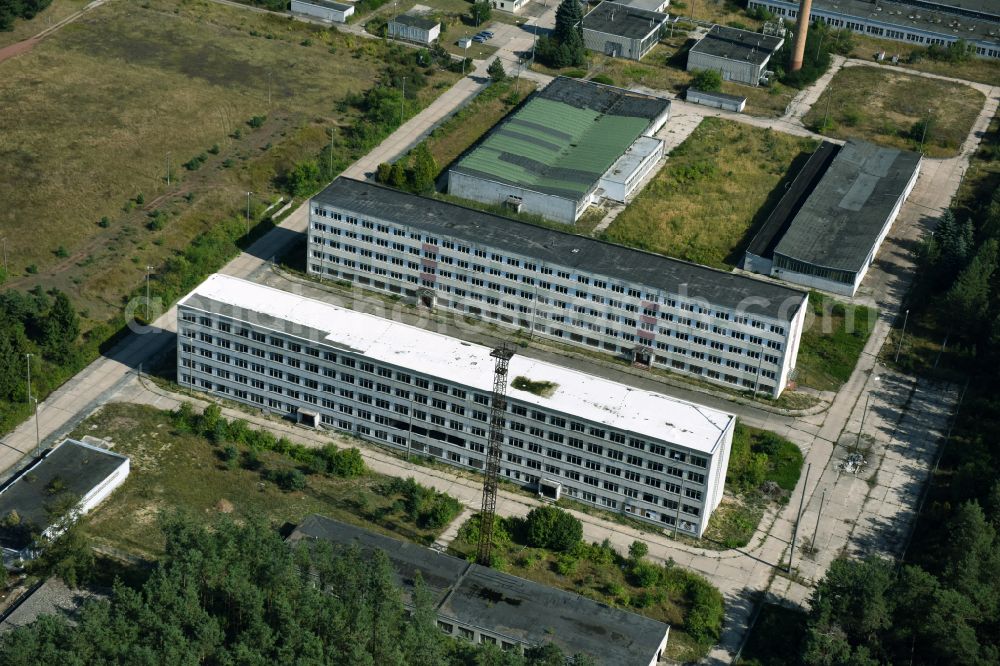 Aerial image Hansestadt Stendal - Administrative building of the State Authority Hauptzollamt Magdeburg on street Luederitzer Strasse in Hansestadt Stendal in the state Saxony-Anhalt, Germany