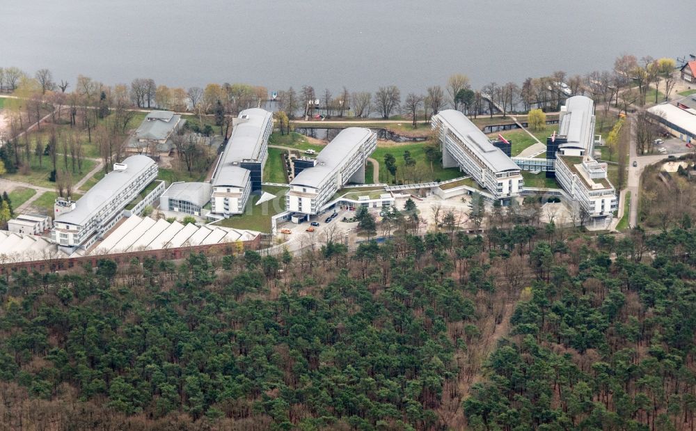 Aerial image Potsdam - Administrative building and office complex am Luftschiffhafen in Potsdam in the state Brandenburg