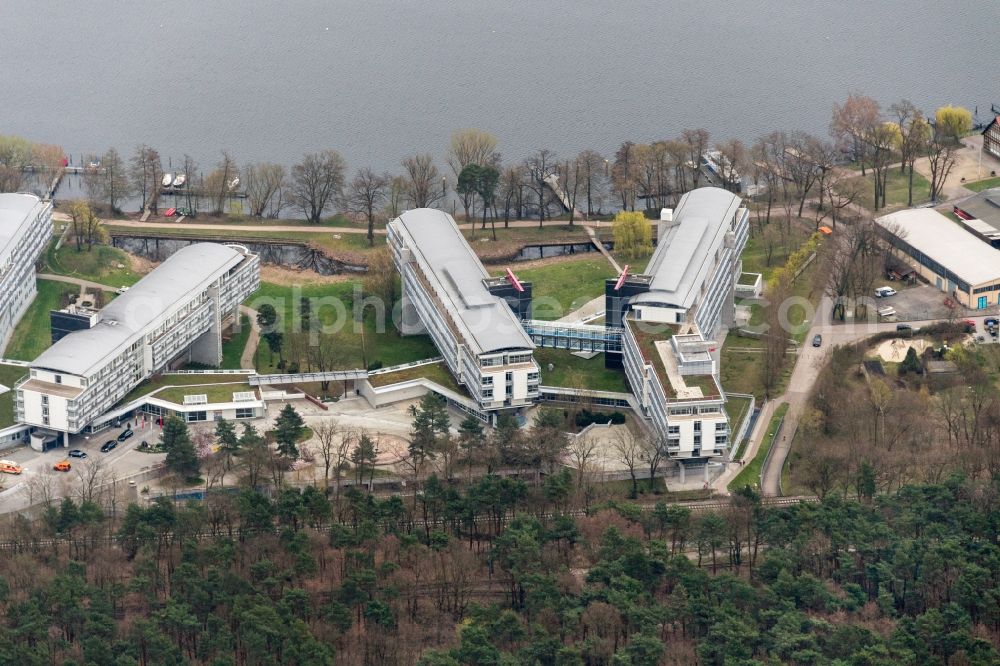 Aerial photograph Potsdam - Administrative building and office complex am Luftschiffhafen in Potsdam in the state Brandenburg