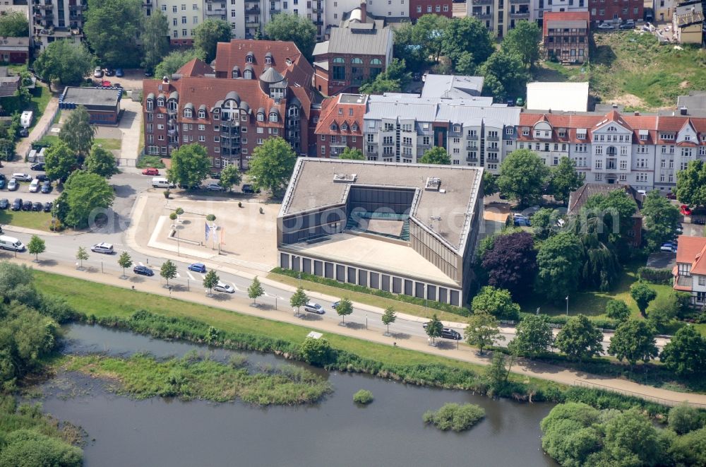 Schwerin from above - Administrative building of the State Authority IHK in Schwerin in the state Mecklenburg - Western Pomerania, Germany