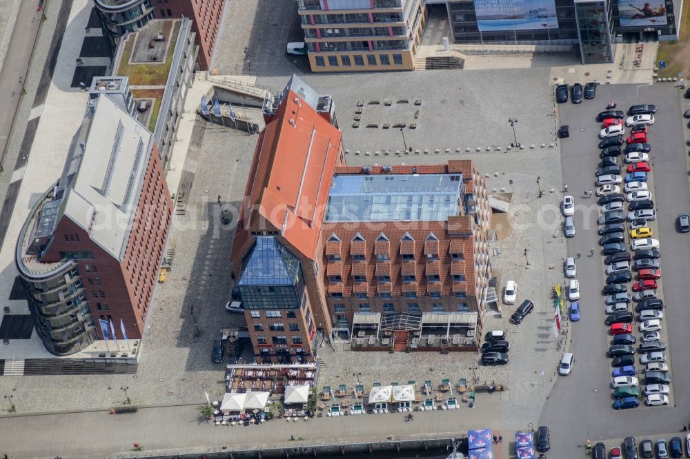 Rostock from the bird's eye view: Administrative building of the industrial area in Rostock in the state Mecklenburg - Western Pomerania, Germany