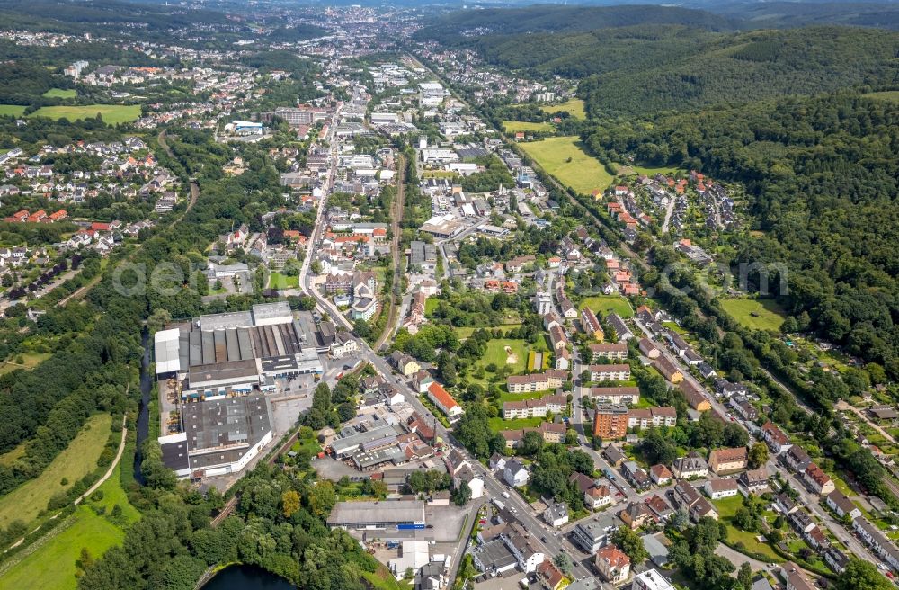 Aerial image Gevelsberg - Administrative building of the industrial area on Hagener Strasse in Gevelsberg in the state North Rhine-Westphalia, Germany