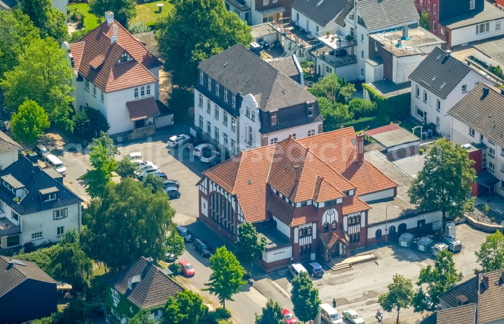 Wetter (Ruhr) from the bird's eye view: Administrative building of the State Authority Jobcenter in Wetter (Ruhr) at Ruhrgebiet in the state North Rhine-Westphalia, Germany