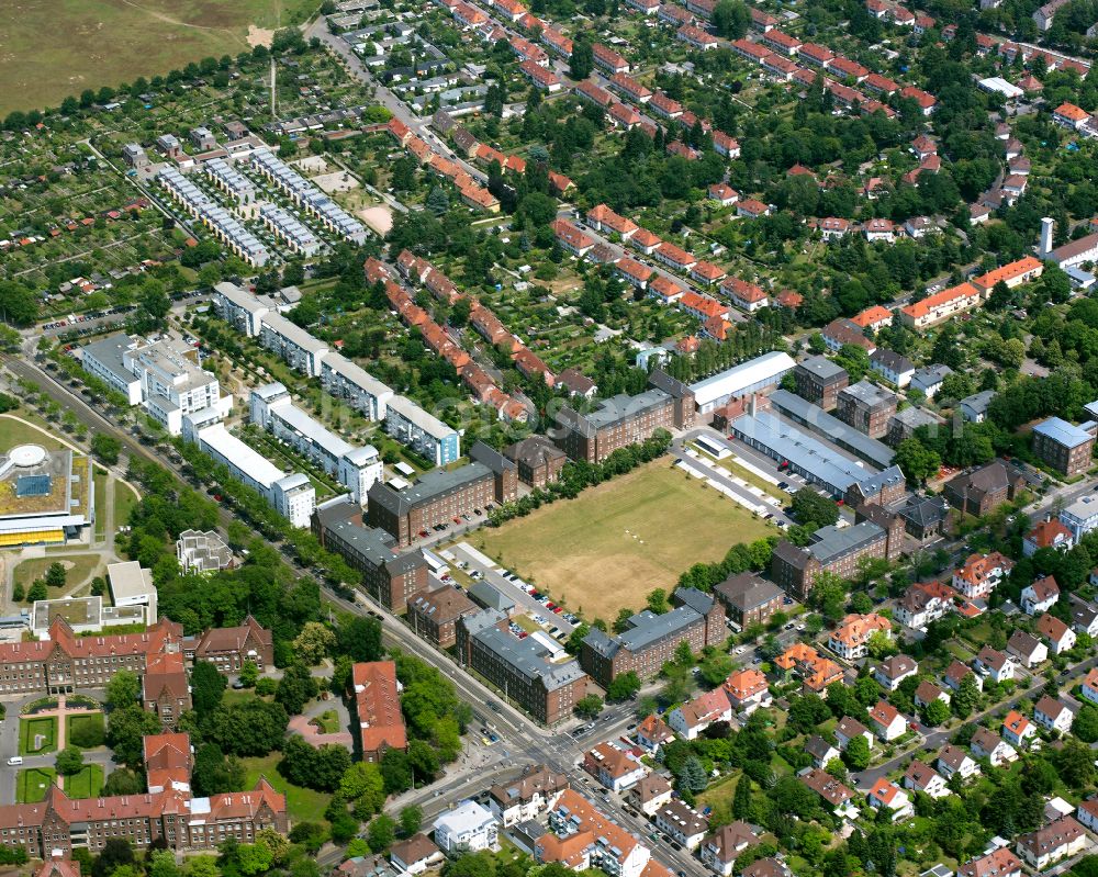 Karlsruhe from above - Administrative building of the State Authority on street Moltkestrasse in the district Weststadt in Karlsruhe in the state Baden-Wuerttemberg, Germany