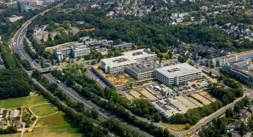 Aerial image Essen - Administration building of the company Karstadt Warenhaus GmbH on Theodor-Althoff-Strasse in Essen in the state North Rhine-Westphalia, Germany