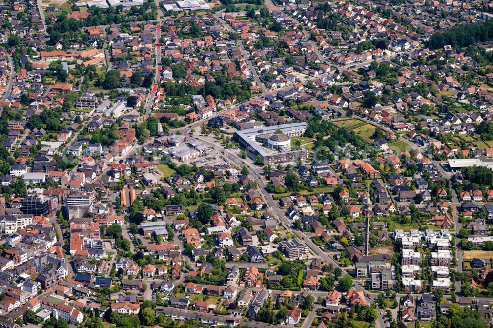 Aerial photograph Vechta - Administrative building of the State Authority Landkreis Vechta on street Ravensberger Strasse in Vechta in the state Lower Saxony, Germany