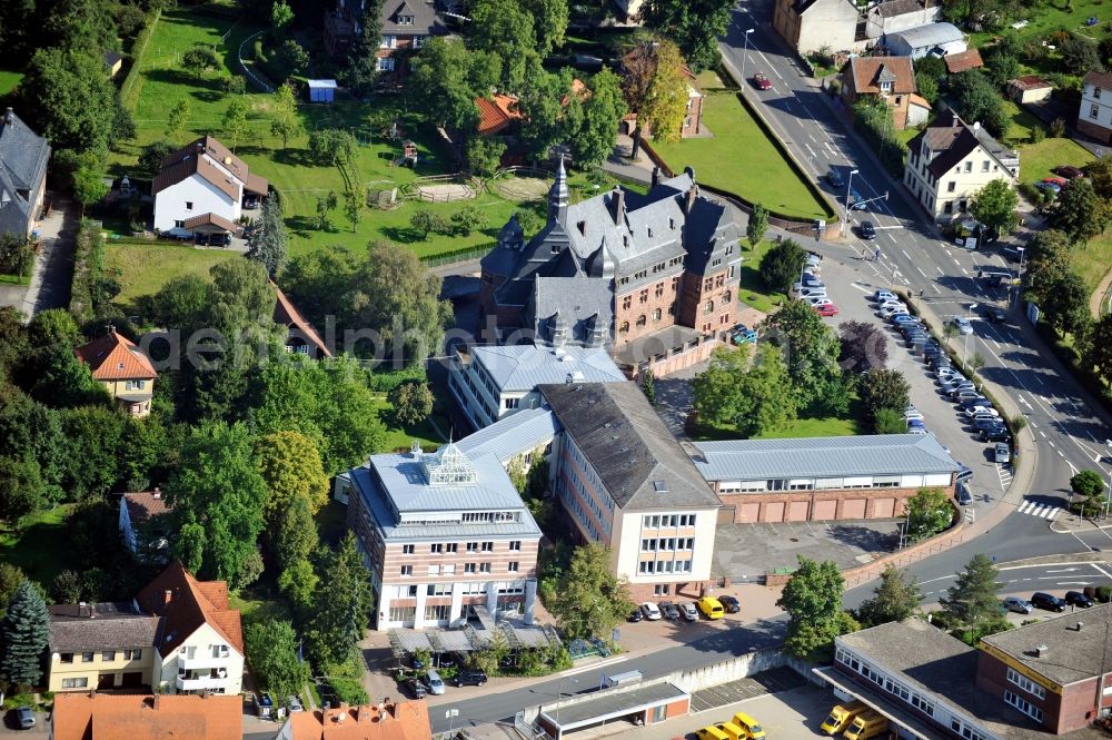 Erbach from the bird's eye view: Administrative building of the State Authority Landratsamt on Michelstaedter Strasse in Erbach ( Odenwald ) in the state Hesse, Germany