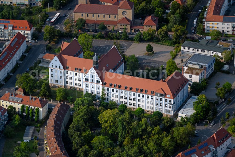 Würzburg from the bird's eye view: Administrative building of the State Authority Landratsamt on street Zeppelinstrasse in the district Frauenland in Wuerzburg in the state Bavaria, Germany