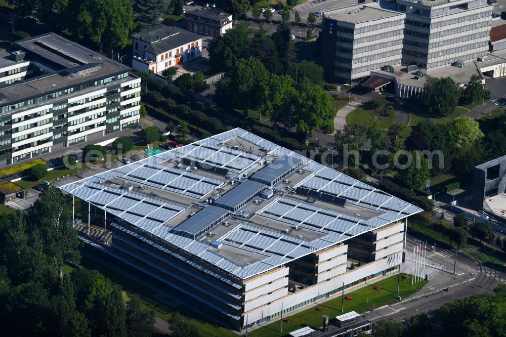 Aerial image Strasbourg - Straßburg - Administration building of the region Region Grand Est on Place Adrien Zeller in Strasbourg - Strasbourg in Grand Est, France