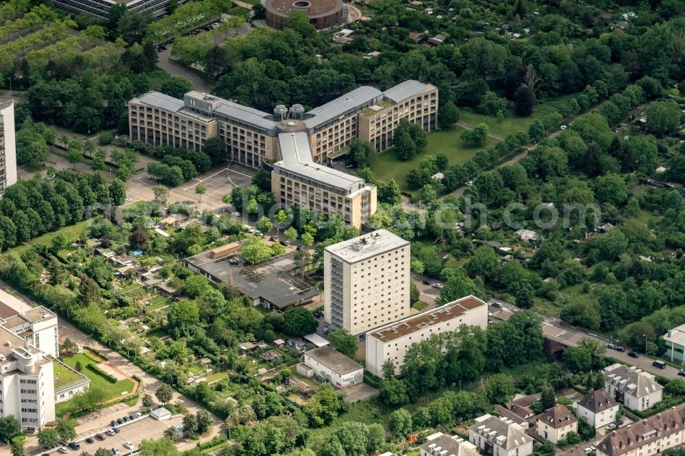 Freiburg im Breisgau from above - Administrative building of the State Authority Agentur fuer Arbeit Freiburg in Freiburg im Breisgau in the state Baden-Wuerttemberg, Germany