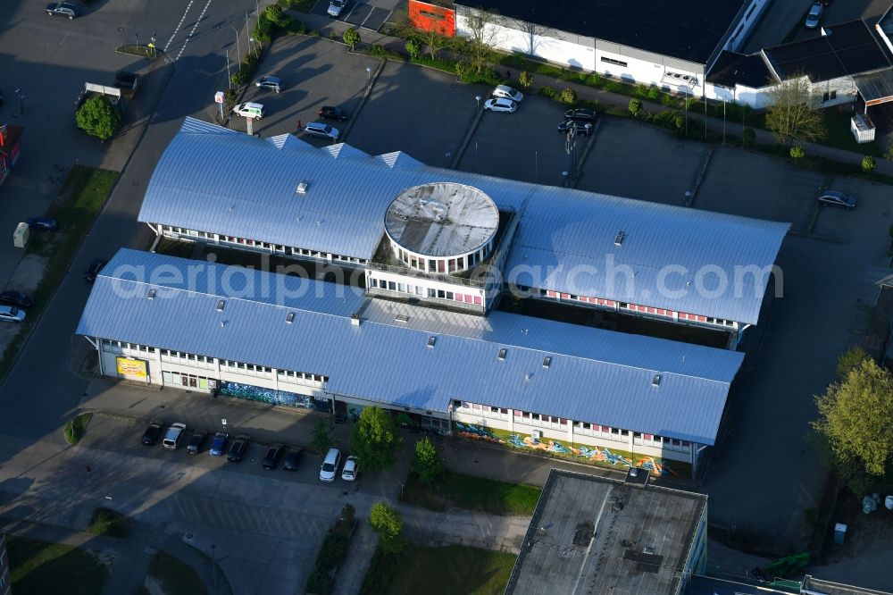 Salzwedel from above - Administrative building of the State Authority Agentur fuer Arbeit Salzwedel An der Altmarkpassage in Salzwedel in the state Saxony-Anhalt, Germany