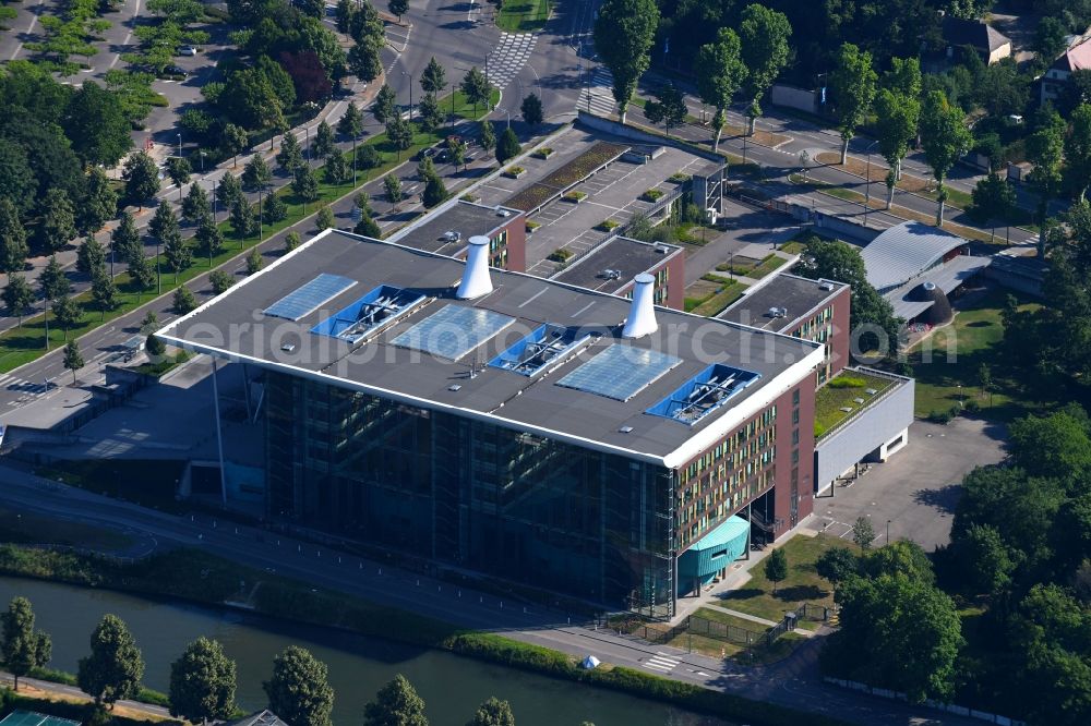 Aerial image Strasbourg - Straßburg - Administrative building of the State Authority Agora - Council of Europe in Strasbourg in Grand Est, France