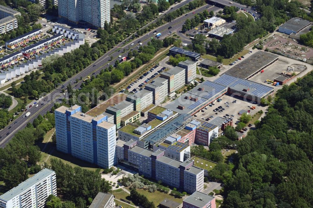 Aerial image Berlin - Administrative building of the State Authority Amt fuer Statistik in Alt-Friedrichsfelde in the district Friedrichsfelde in Berlin, Germany