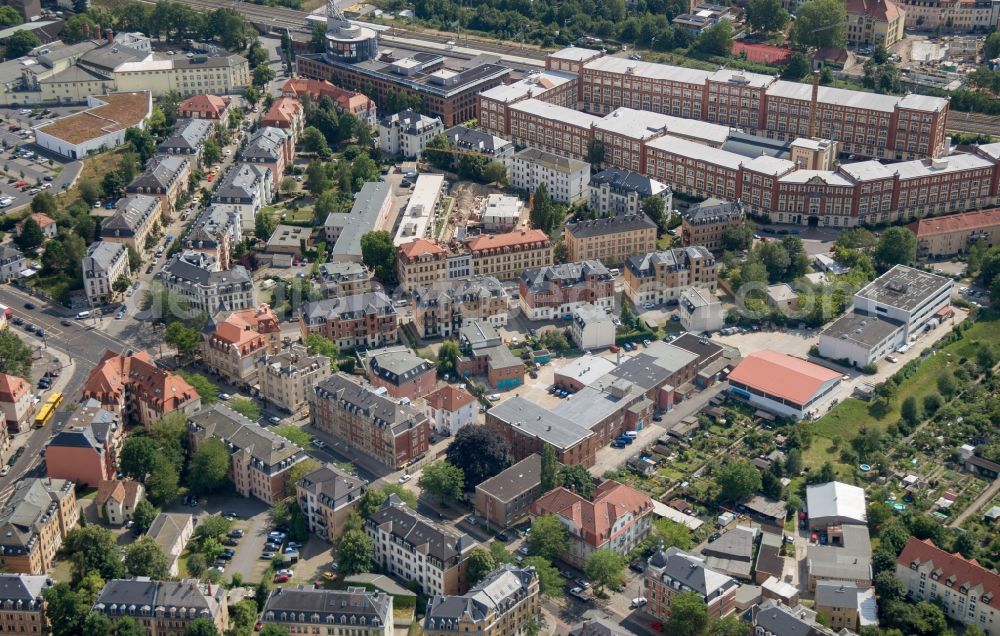 Dresden from above - Administrative building of the State Authority BStu in Dresden in the state Saxony, Germany