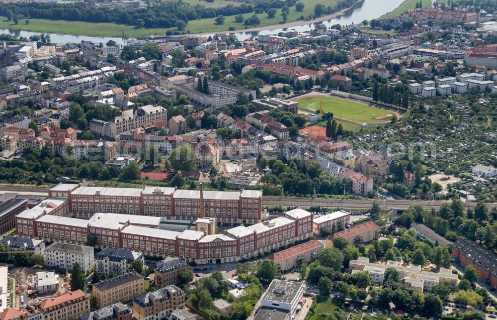 Dresden from the bird's eye view: Administrative building of the State Authority BStu in Dresden in the state Saxony, Germany