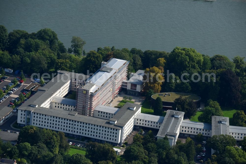 Bonn from above - Administrative building of the State Authority Bandesanstalt fuer Landwirtschaft and Ernaehrung (BLE) on Deichmanns Au in Bonn in the state North Rhine-Westphalia, Germany