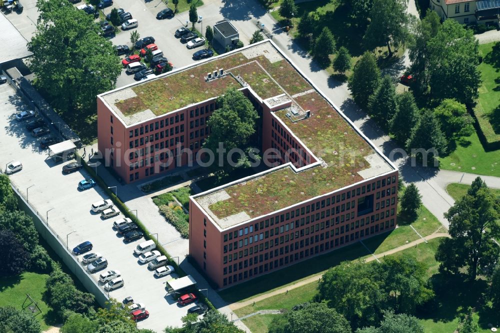 Aerial image Potsdam - Administrative building of the State Authority inisterium of Finanzen of Lanof Brandenburg on Heinrich-Mann-Allee in the district Innenstadt in Potsdam in the state Brandenburg, Germany