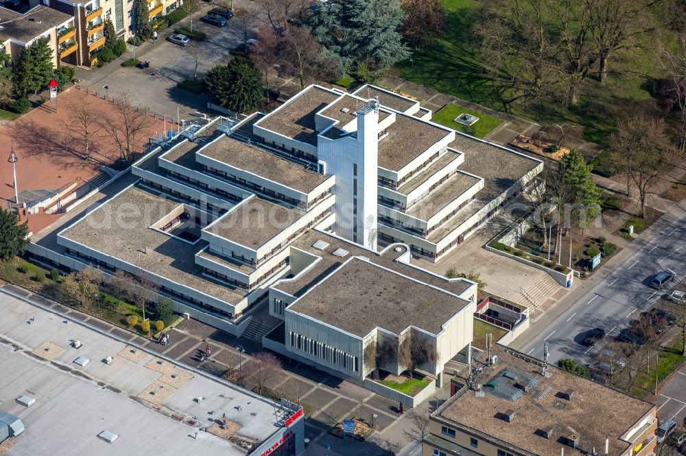 Aerial image Hamm - Administrative building of the State Authority Kommunales Jobcenter on Teichweg in the district Bockum-Hoevel in Hamm in the state North Rhine-Westphalia