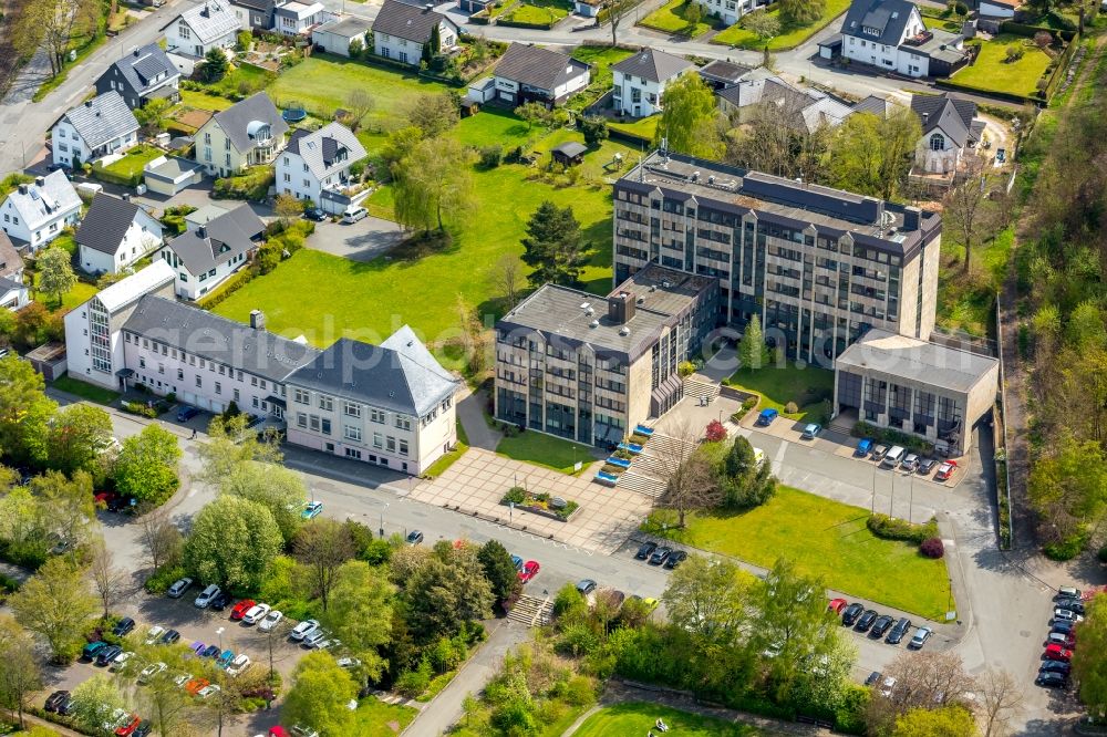 Aerial image Brilon - Administrative building of the State Authority Kreisverwaltung Hochsauerlandkreis Am Rothaarsteig in Brilon in the state North Rhine-Westphalia, Germany