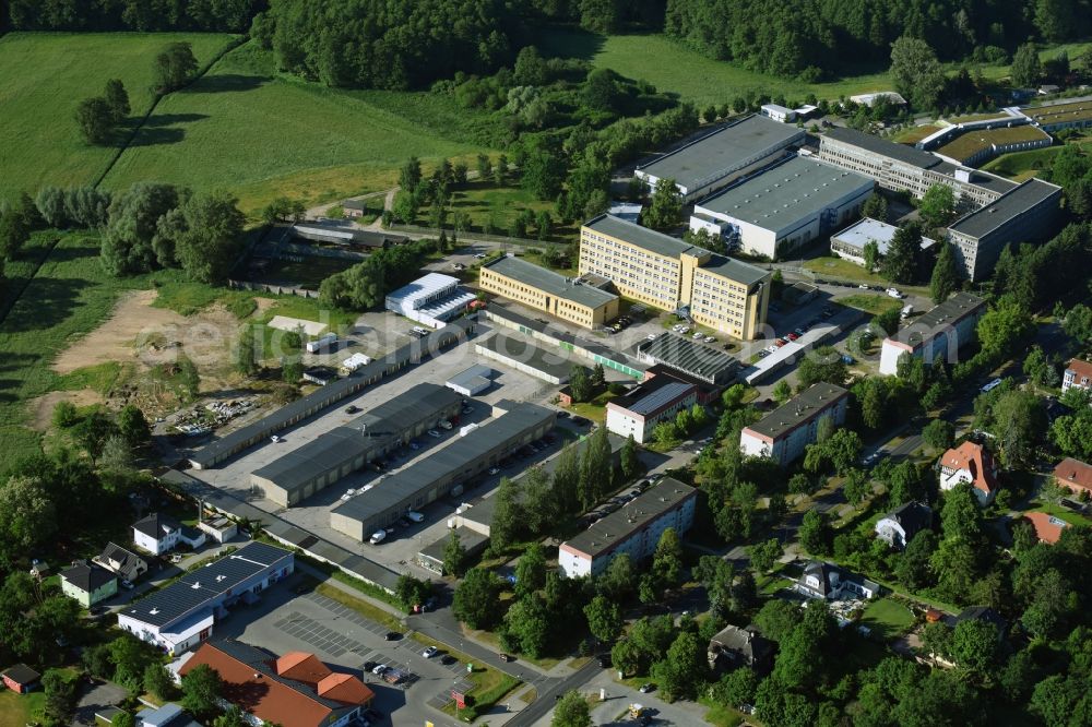 Hoppegarten from the bird's eye view: Administrative building of the State Authority Landesamt fuer Bauen and Verkehr on Lindenallee in the district Dahlwitz-Hoppegarten in Hoppegarten in the state Brandenburg, Germany