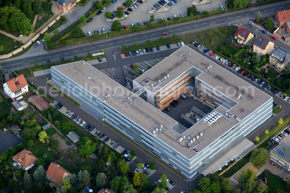 Bad Langensalza from above - Administrative building of the State Authority Landesamt fuer Verbraucherschutz in Bad Langensalza in the state Thuringia