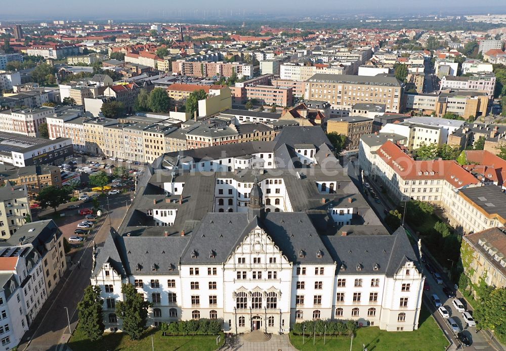 Halle (Saale) from the bird's eye view: Administrative building of the State Authority Landesverwaltungsamt in Halle (Saale)Ernst Kamieth Platz in the state Saxony-Anhalt, Germany