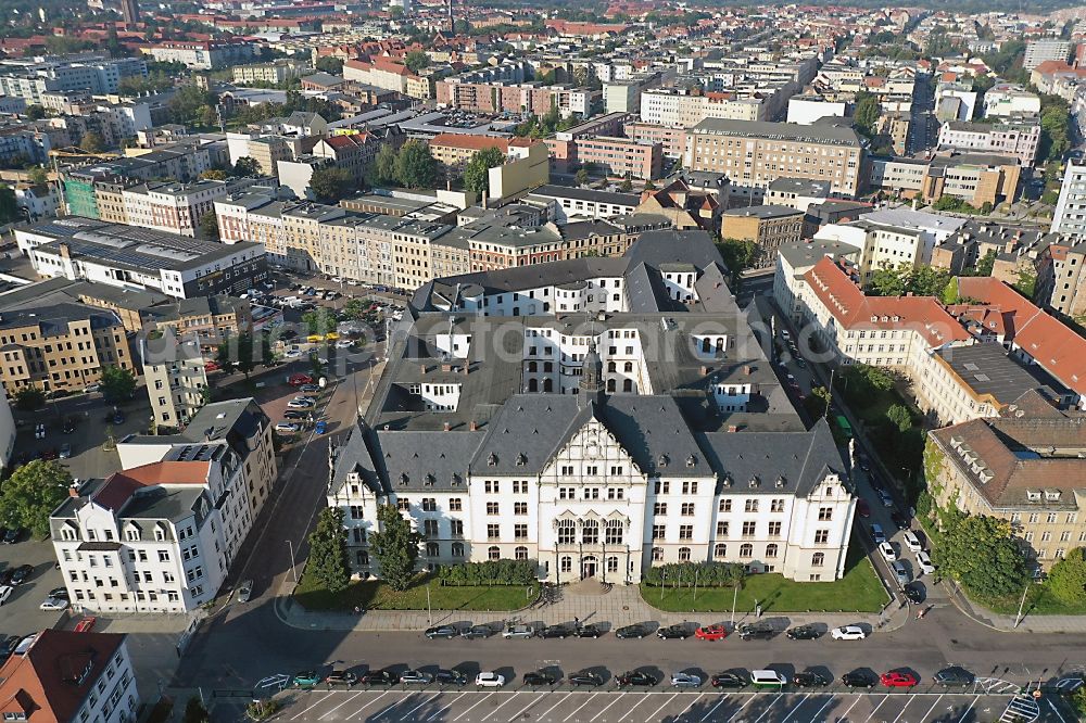 Aerial image Halle (Saale) - Administrative building of the State Authority Landesverwaltungsamt in Halle (Saale)Ernst Kamieth Platz in the state Saxony-Anhalt, Germany