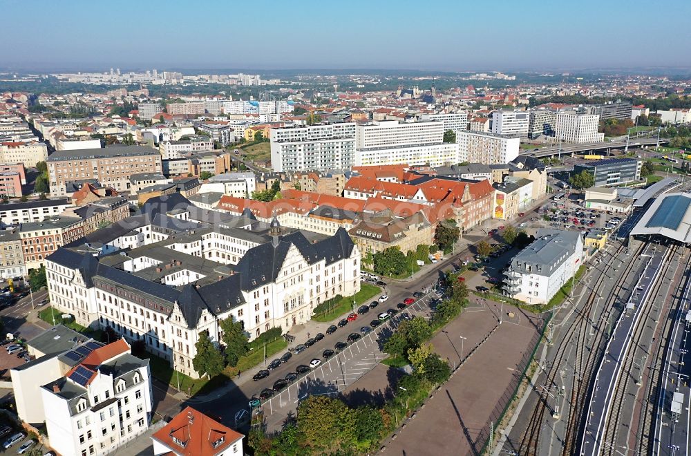 Aerial image Halle (Saale) - Administrative building of the State Authority Landesverwaltungsamt in Halle (Saale)Ernst Kamieth Platz in the state Saxony-Anhalt, Germany