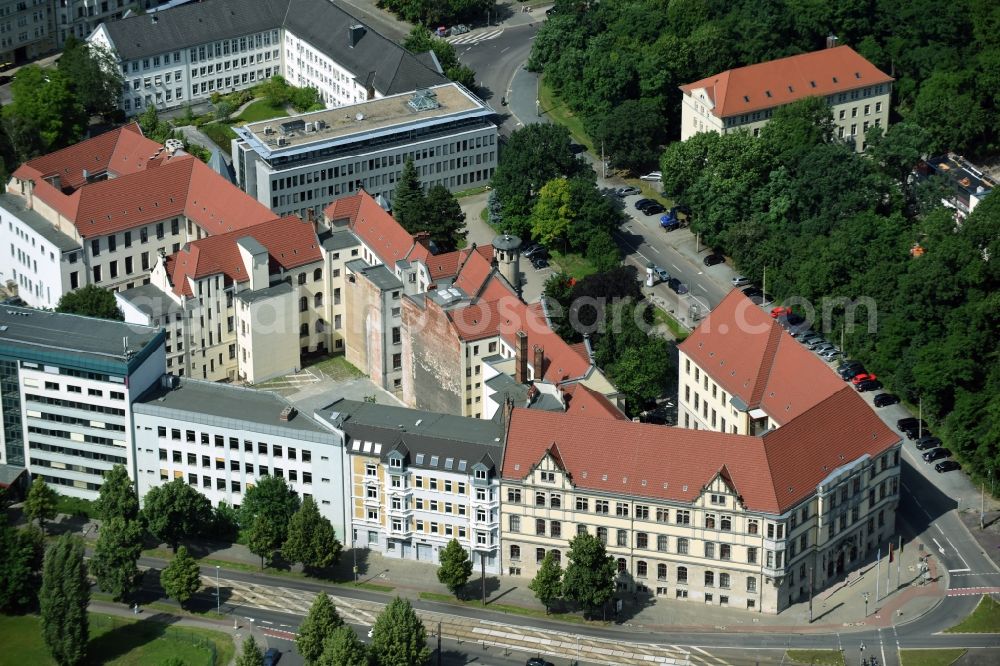 Magdeburg from above - Administrative building of the State Authority Administration Office Branch office Magdeburg at Olvenstedter street in the district Stadtfeld Ost in Magdeburg in the state Saxony-Anhalt