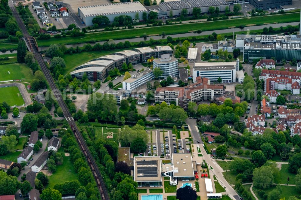 Offenburg from the bird's eye view: Administrative building of the State Authority Landratsamt Ortenaukreis in Offenburg in the state Baden-Wurttemberg, Germany