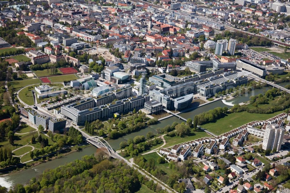 Sankt Pölten from the bird's eye view: Administrative building of the State Authority of Nieofoesterreichischen Landesregierung in Sankt Poelten in Lower Austria, Austria