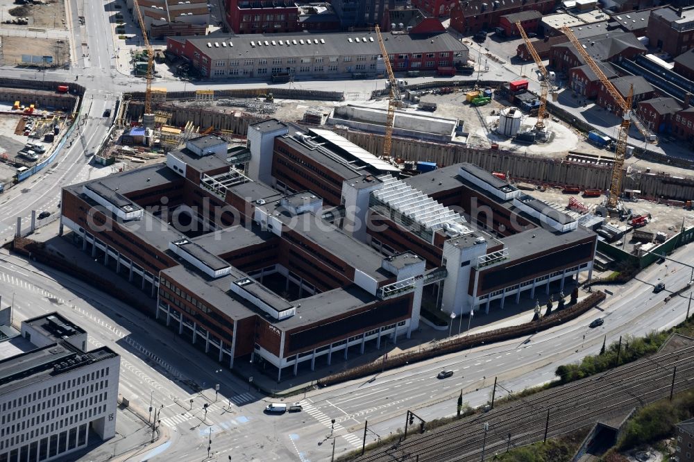 Aerial photograph Kopenhagen - Administrative building of the State Authority PFA Pension on Sundkrogsgade in Copenhagen in Denmark