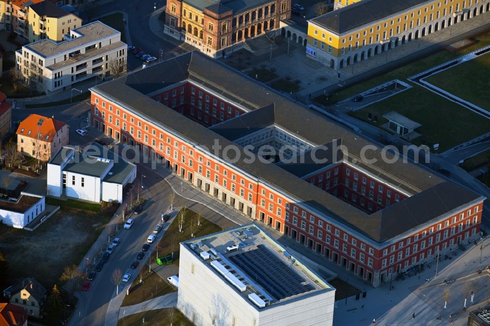 Weimar from the bird's eye view: Administrative building of the State Authority Thueringer Landesverwaltungsamt in Weimar in the state Thuringia, Germany