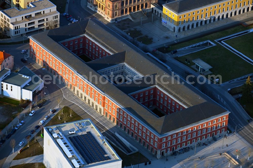 Aerial image Weimar - Administrative building of the State Authority Thueringer Landesverwaltungsamt in Weimar in the state Thuringia, Germany