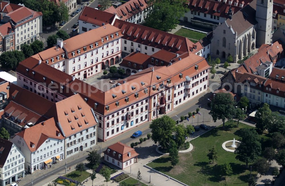 Aerial image Erfurt - Administrative building of the State Authority Thueringer Staatskanzlei in of Regierungsstrasse in Erfurt in the state Thuringia, Germany