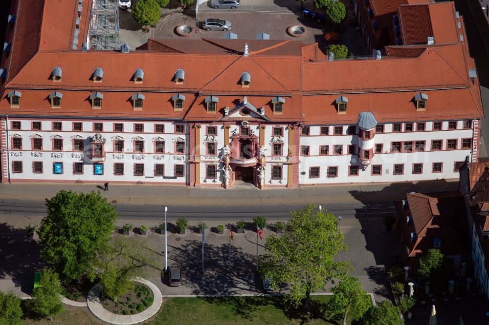 Aerial image Erfurt - Administrative building of the State Authority Thueringer Staatskanzlei in of Regierungsstrasse in Erfurt in the state Thuringia, Germany