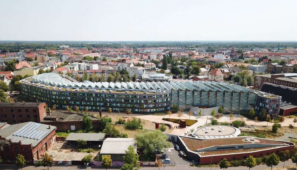 Aerial image Dessau - Administrative building of the State Authority UBA Umweltbundesamt Woerlitzer Platz in Dessau in the state Saxony-Anhalt, Germany