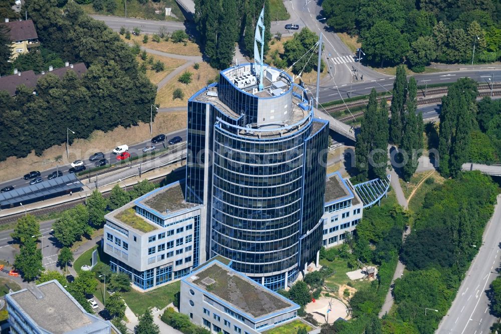 Stuttgart from above - Administrative building of the State Authority Wasserstrassen- and Schifffahrtsamt Stuttgart in Stuttgart in the state Baden-Wurttemberg, Germany