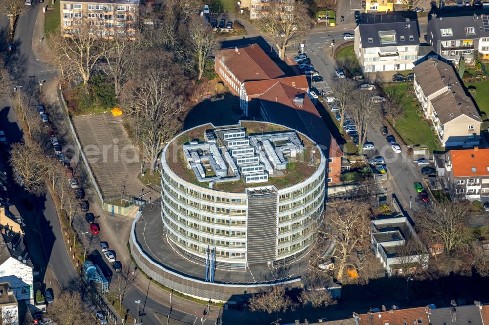 Dortmund from above - Administrative building of the State Authority ZAV-Auslandsvermittlung on Karl-Harr-Strasse in the district Remberg in Dortmund in the state North Rhine-Westphalia, Germany