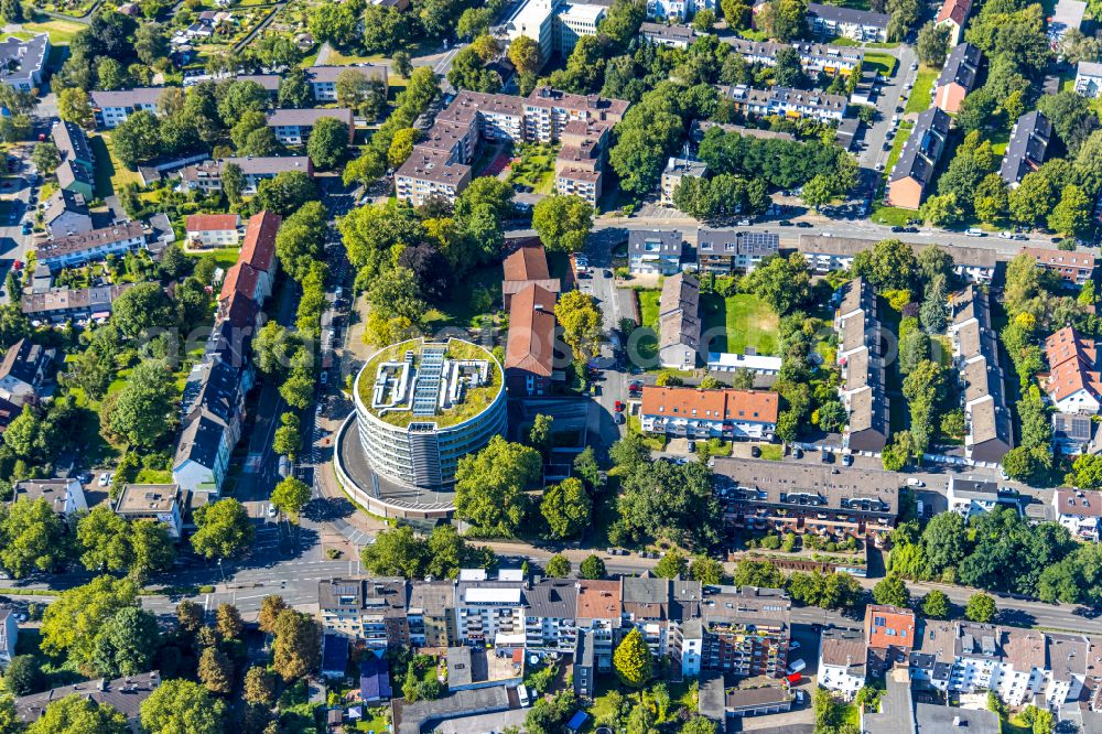 Dortmund from the bird's eye view: Administrative building of the State Authority ZAV-Auslandsvermittlung on Karl-Harr-Strasse in the district Remberg in Dortmund in the state North Rhine-Westphalia, Germany